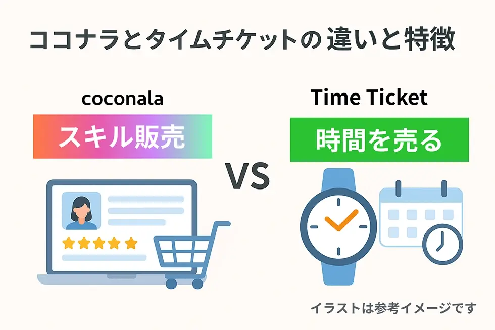 ココナラとタイムチケットの違いと特徴