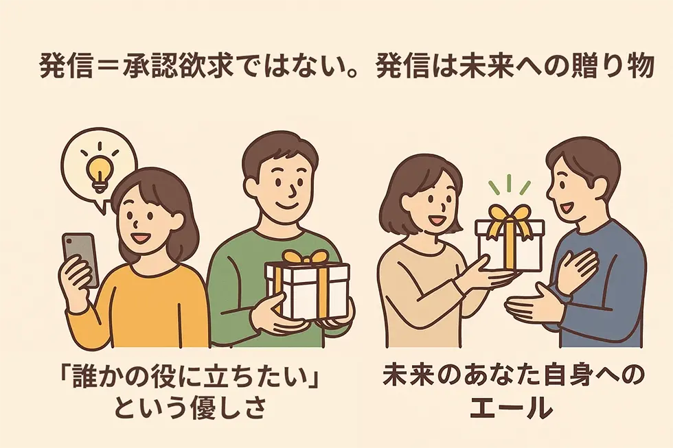 発信＝承認欲求ではない。未来への“贈り物”になる